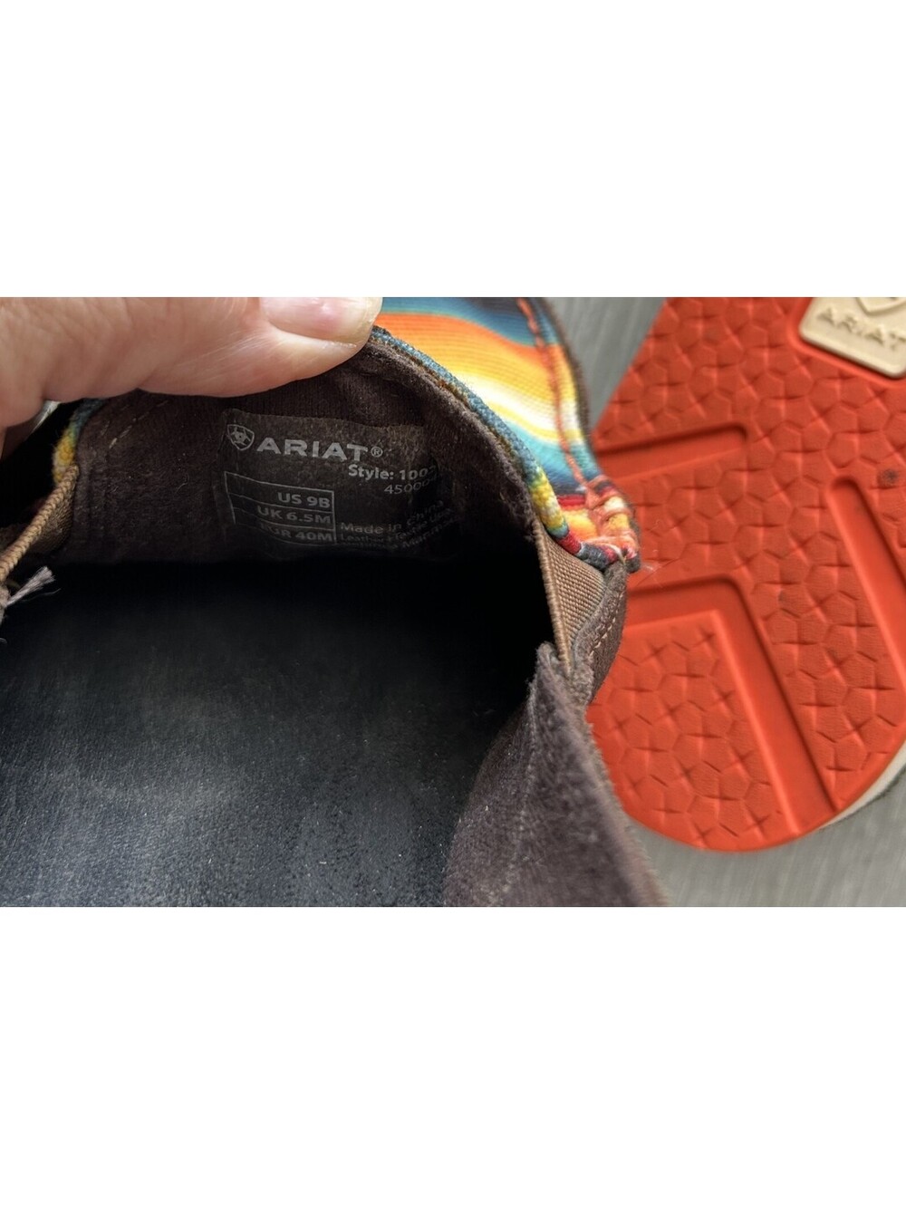 Ariat Cruisers Chocolate Boho Aztec Saddle Blanket Sunset Shoes 9B - Picture 6 of 8